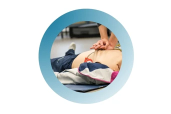 Hands on Chest in Resuscitation position