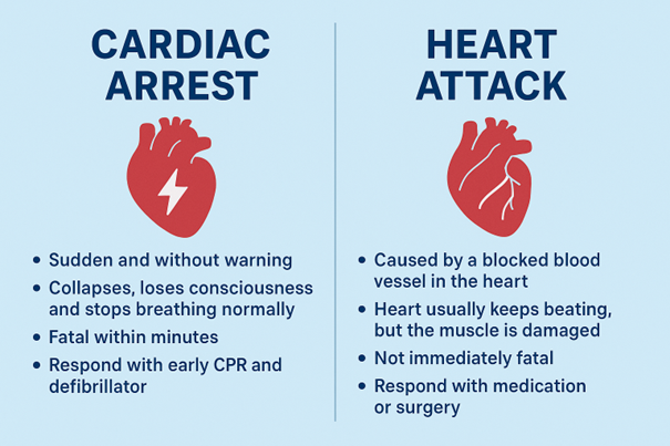 Cardiac Arrest vs Heart Attack